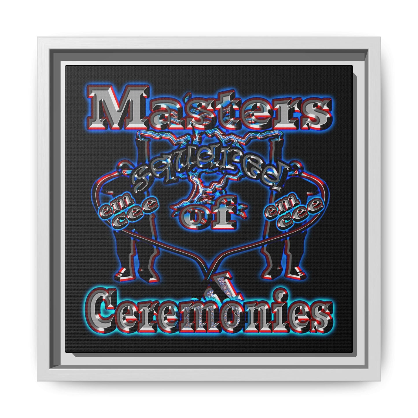 em cee squared - framed canvas art (black)