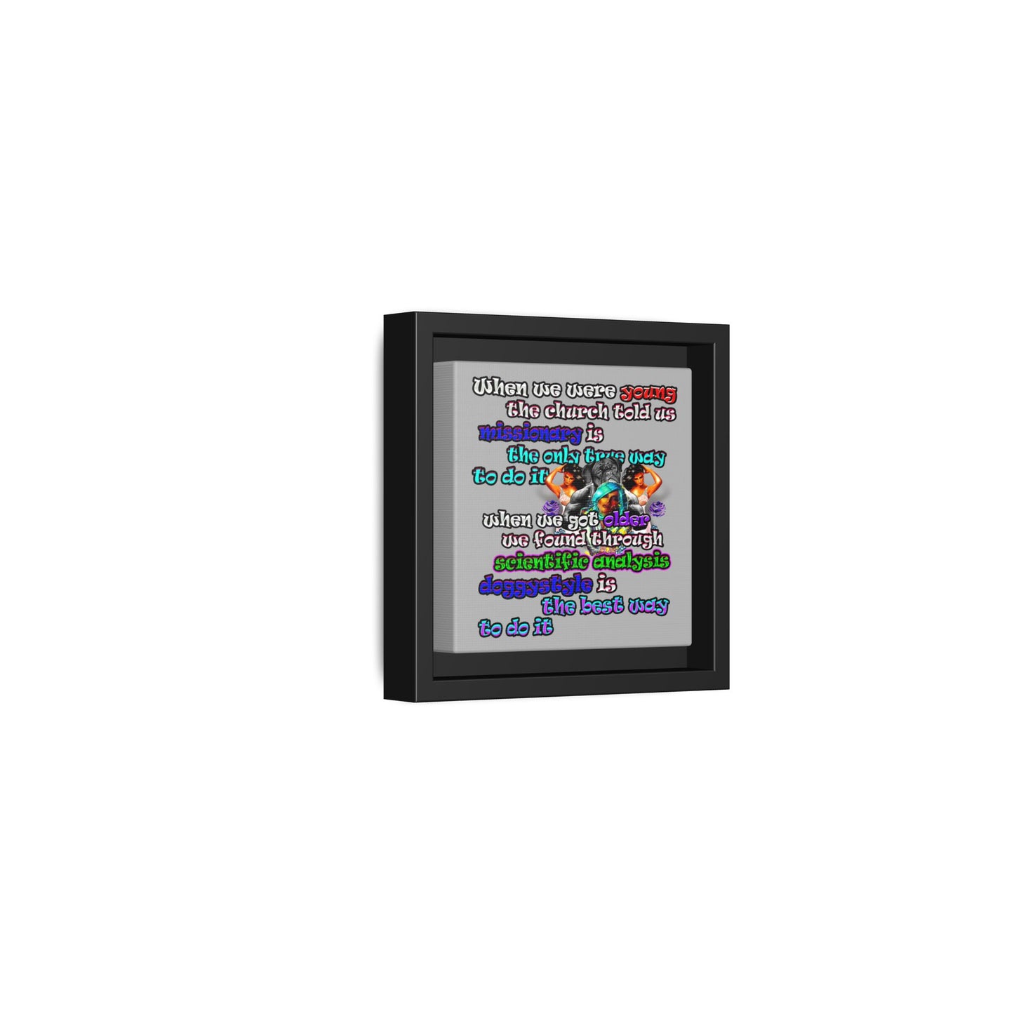 doggystyle - framed canvas art (light grey)