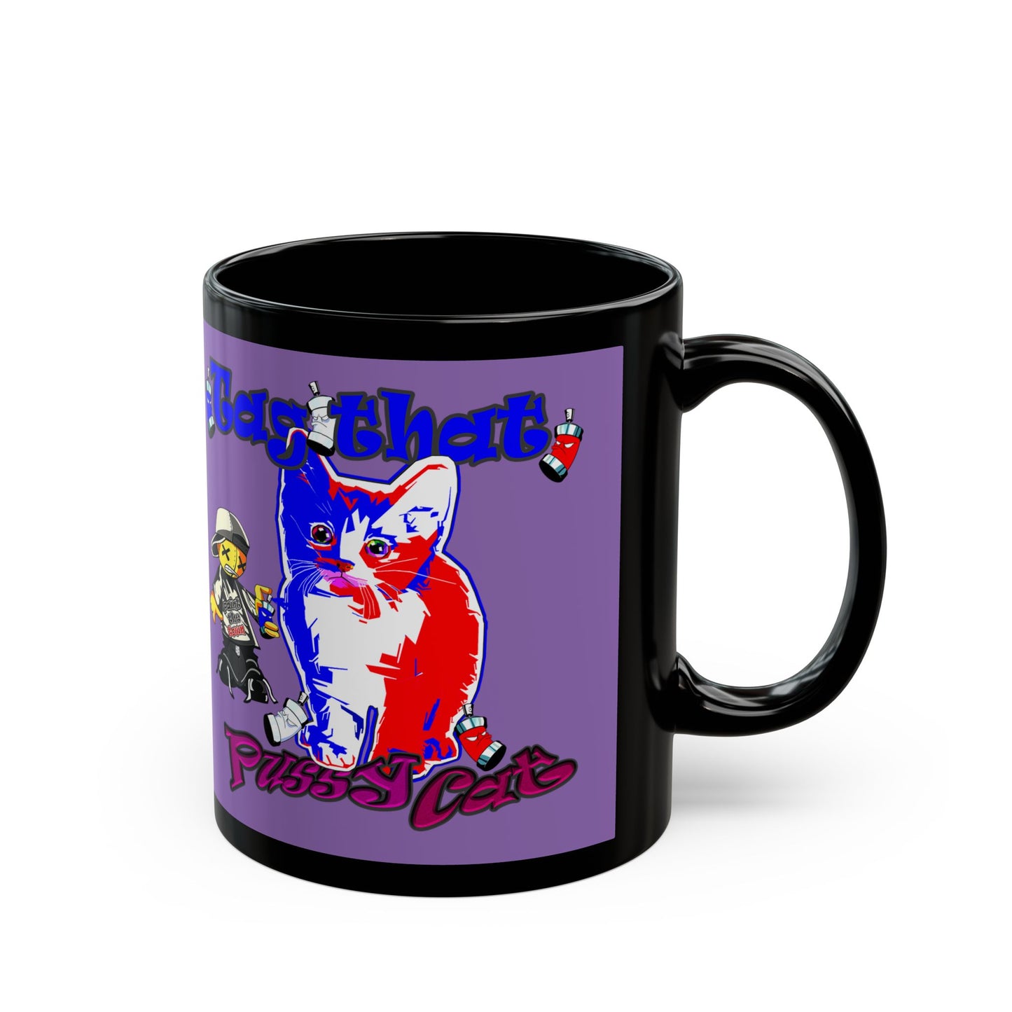 tag that - Black Mug (light purple)