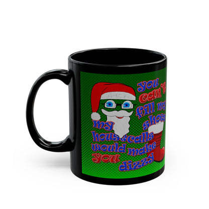 santa's shoes - Black Mug (logo green)