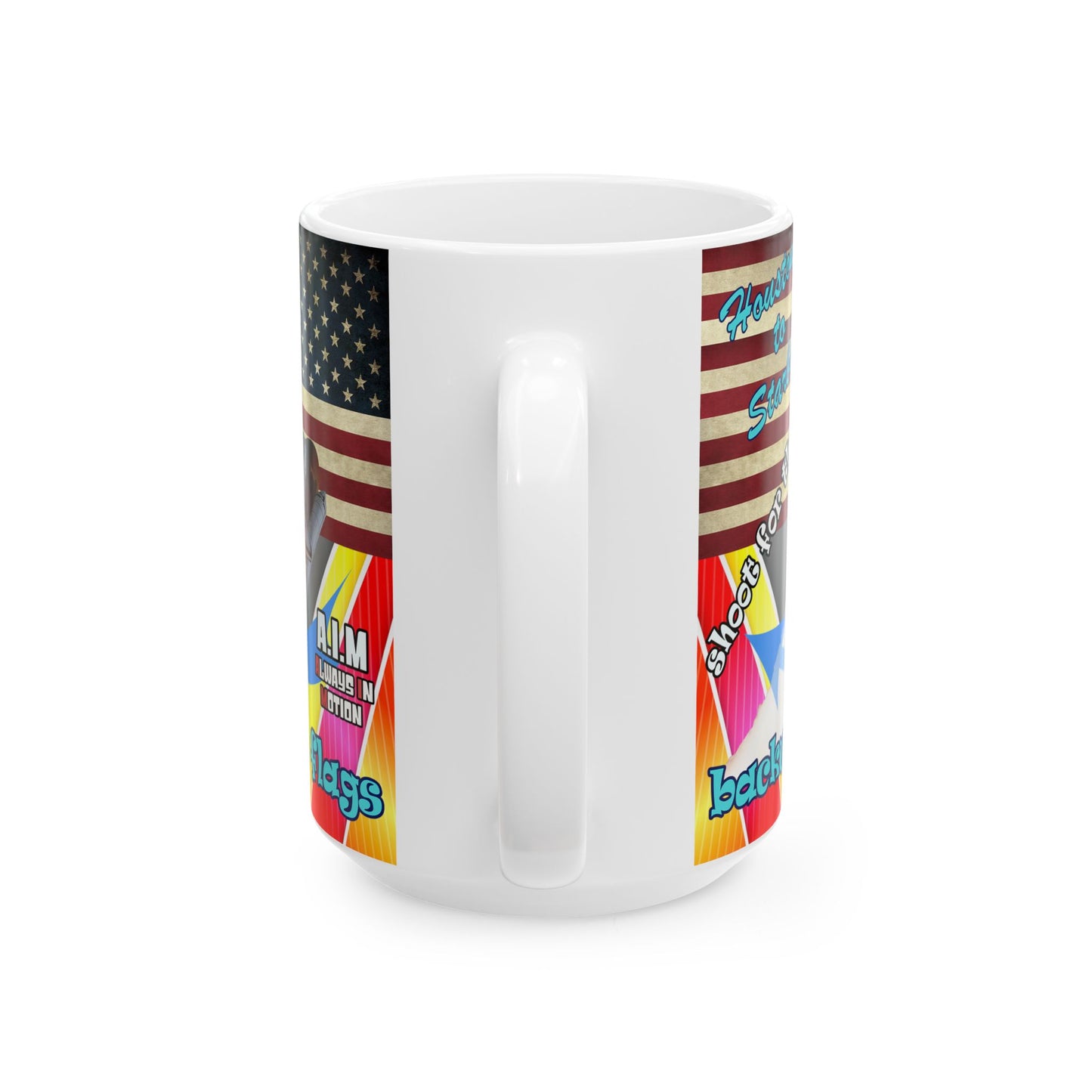 shoot for the stars - White Mug (rainbow split)