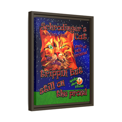schrodinger's cat - framed canvas art ('snoops' background)