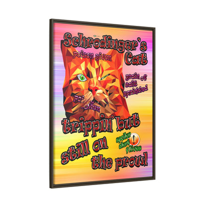 schrodinger's cat - framed canvas art (color blur)
