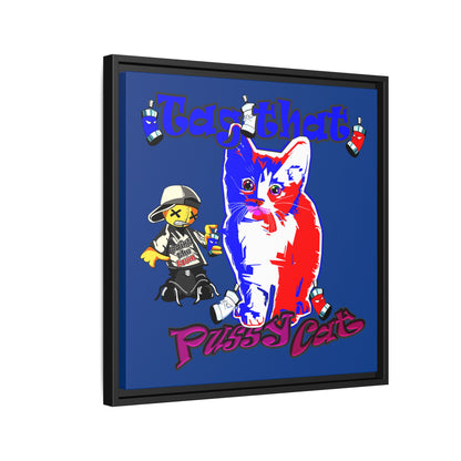 tag that - framed canvas art (dark blue)