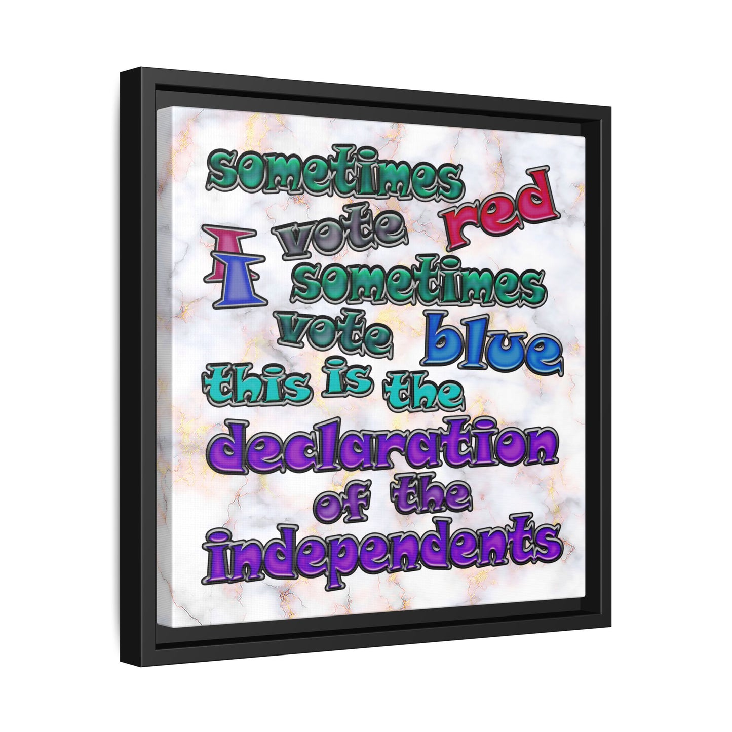 declaration of the independents - framed canvas art (white marble)