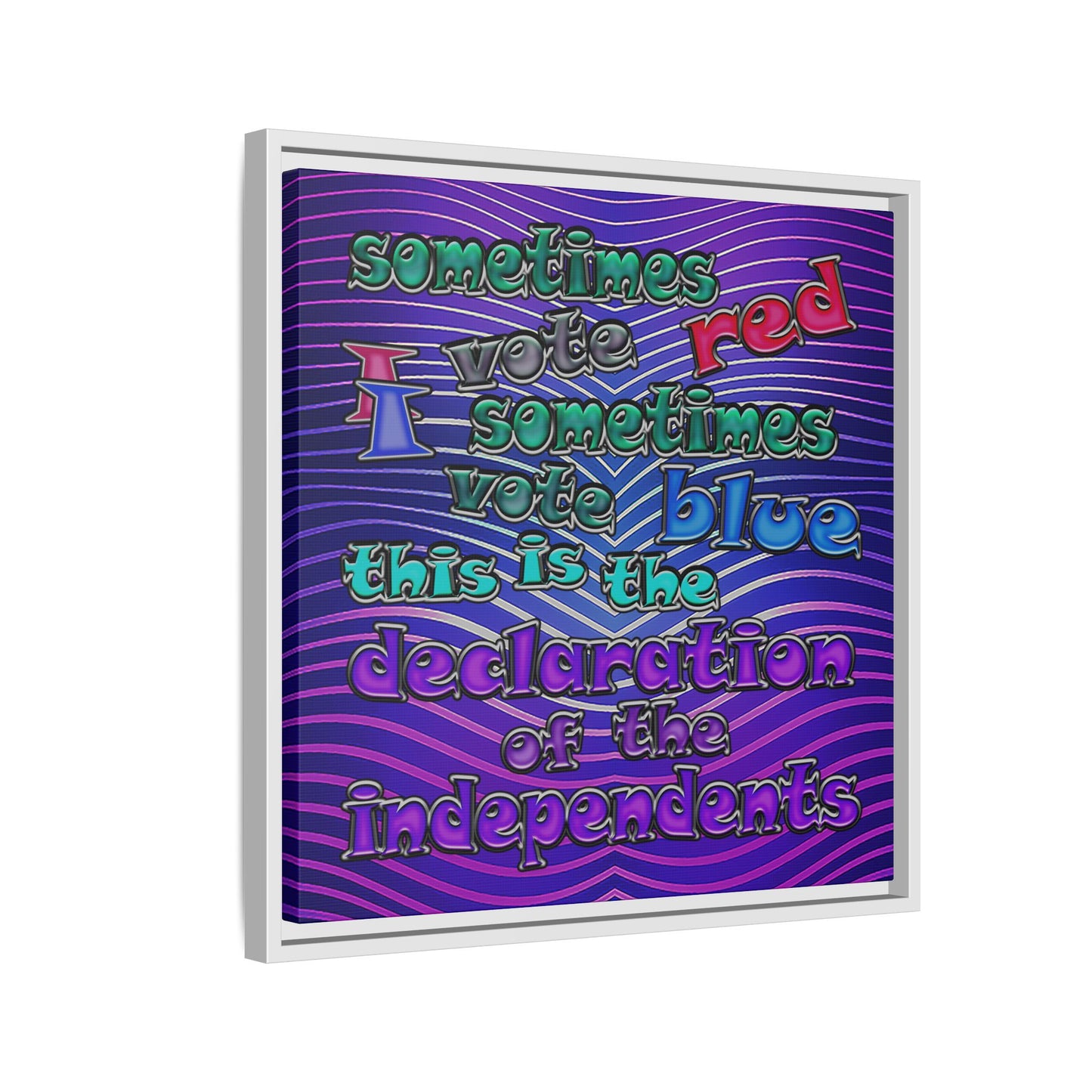 declaration of the independents - framed canvas art (purple wave)