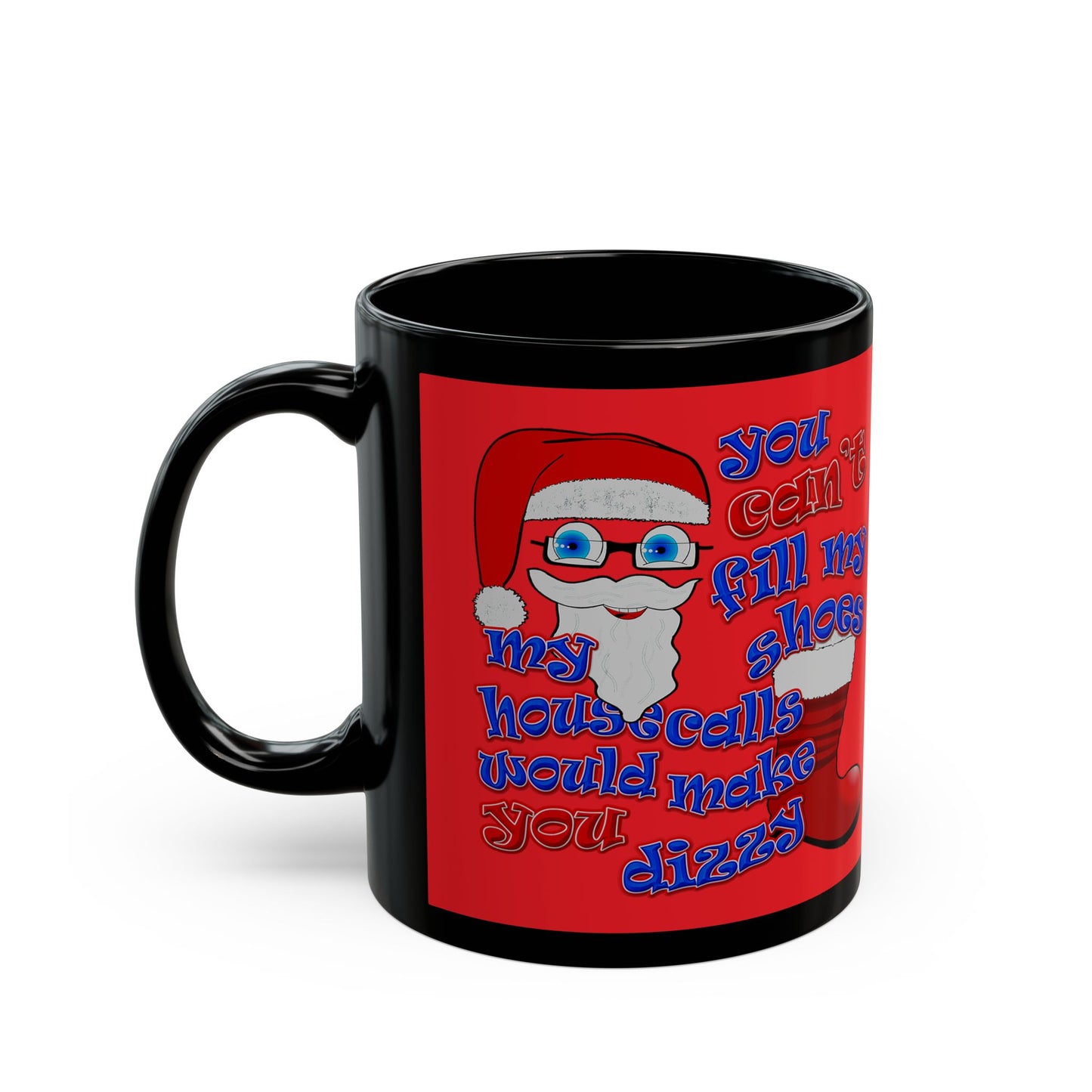 santa's shoes - Black Mug (red)