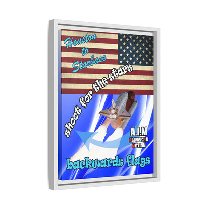 shoot for the stars - framed canvas art (blue-white wave)