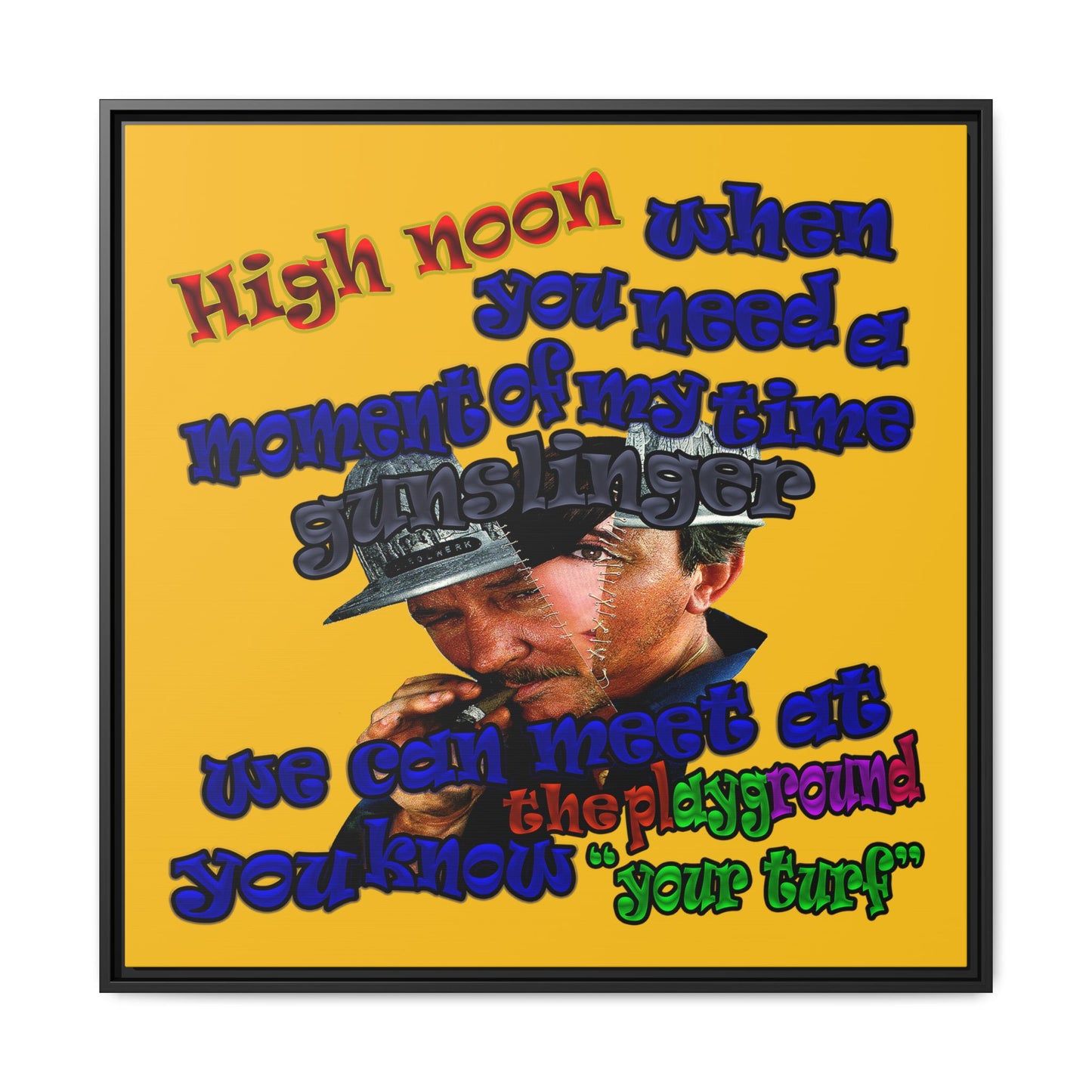 high noon - framed canvas art (yellow)