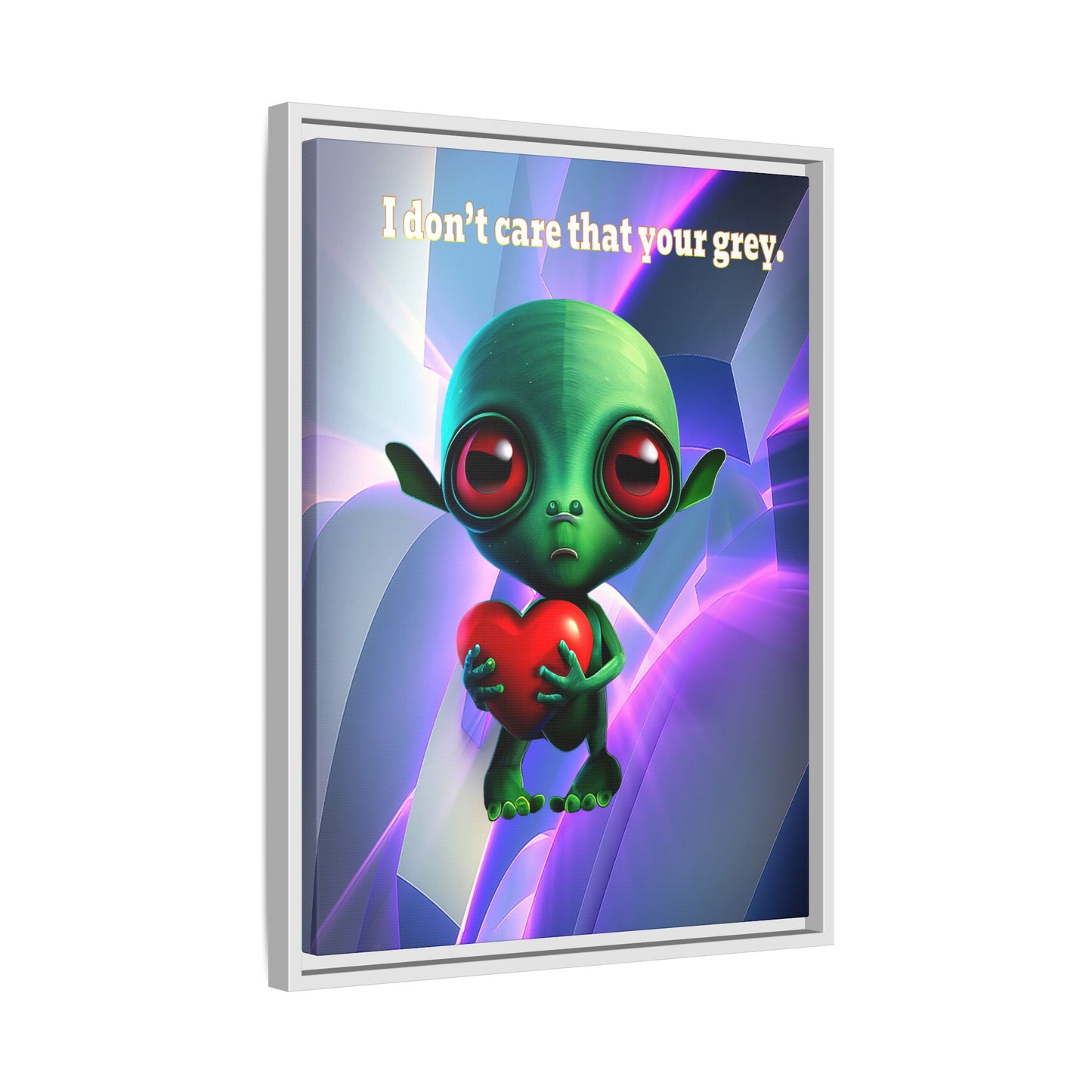 I don't care that your grey - framed canvas art (grey-pink wave)