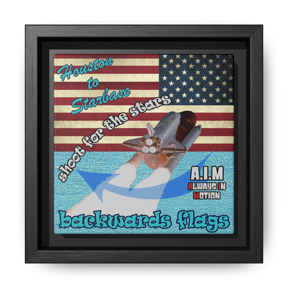 shoot for the stars - framed canvas art (faded blue)