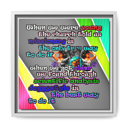doggystyle - framed canvas art (rainbow split)