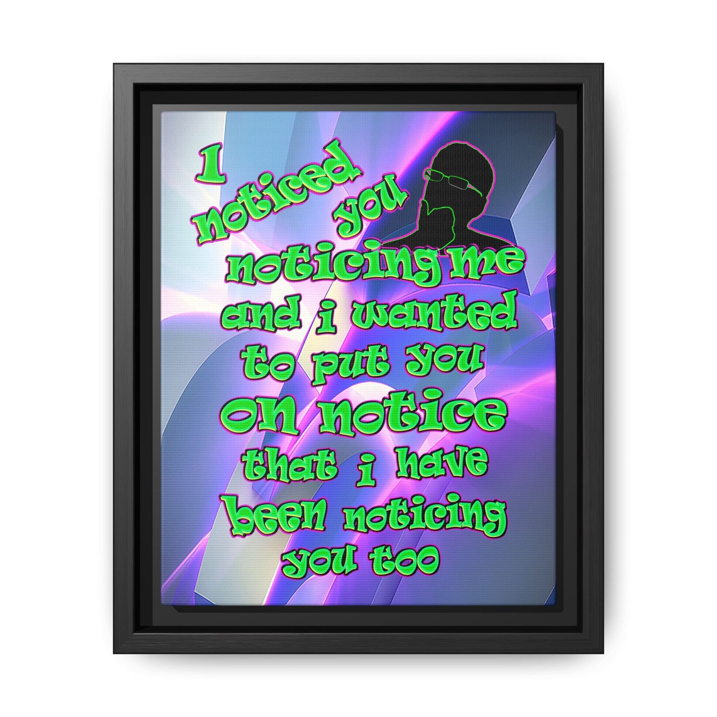 noticed you noticing - framed canvas art (grey-pink wave)