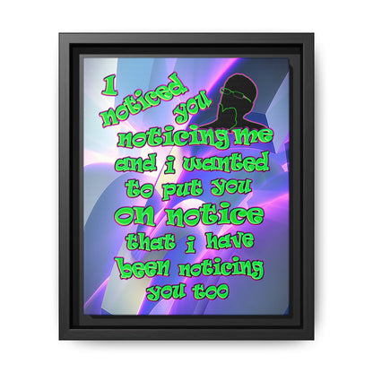 noticed you noticing - framed canvas art (grey-pink wave)