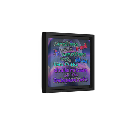 declaration of the independents - framed canvas art (grey-pink wave)