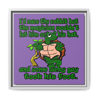 turtle race - framed canvas art (light purple)
