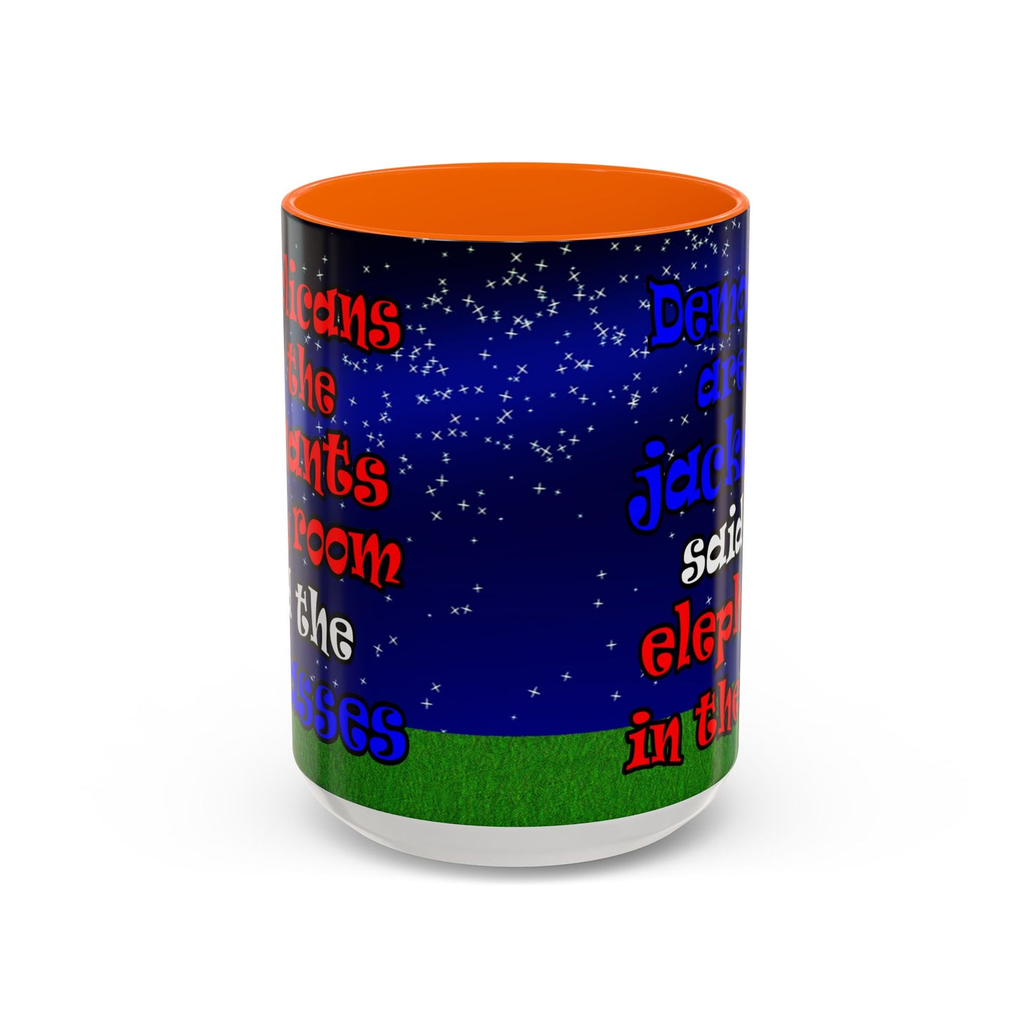 donkeys and elephants - Accent Mug ('snoops' background)