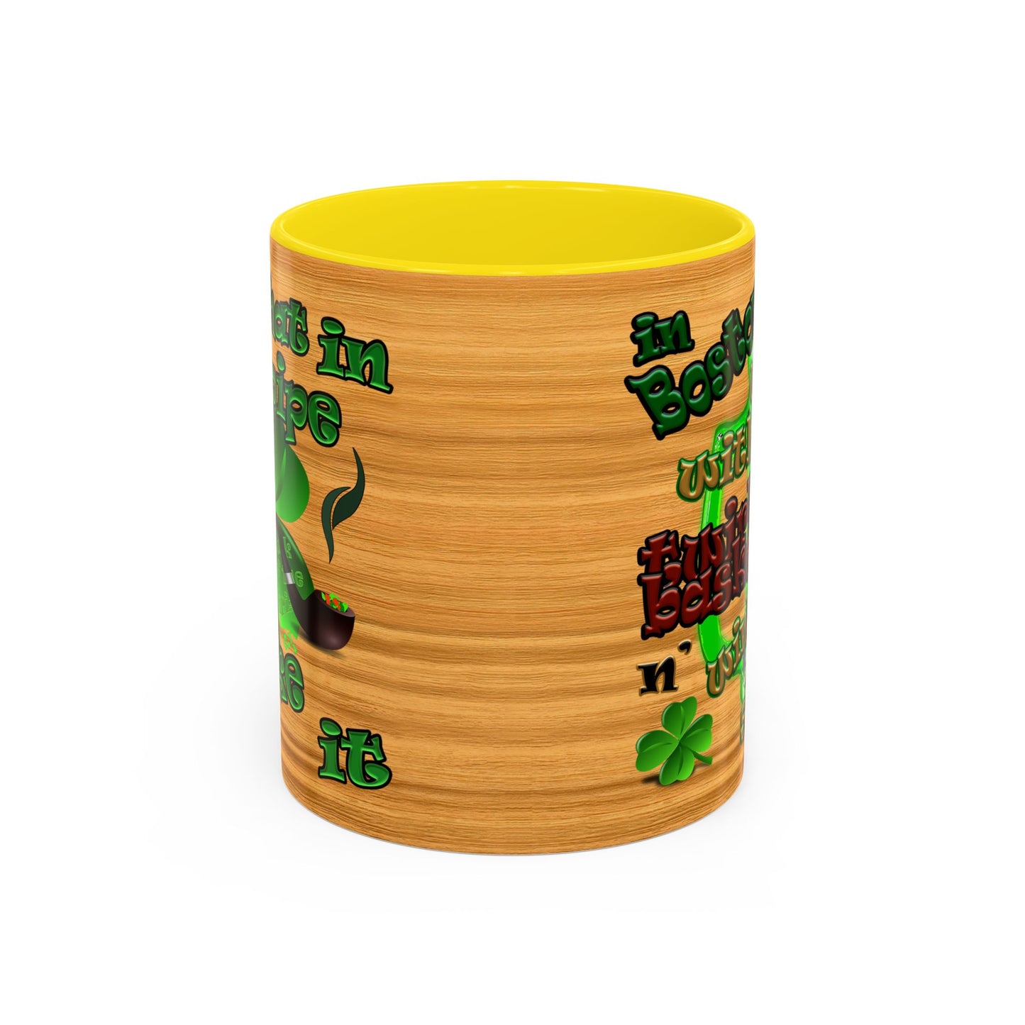 celtics logo - Accent Mug (butterscotch wood finish)