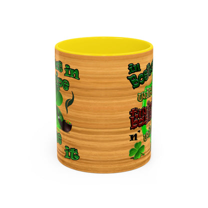 celtics logo - Accent Mug (butterscotch wood finish)