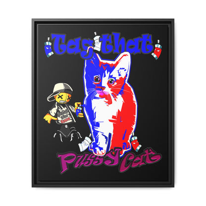 tag that - framed canvas art (black)