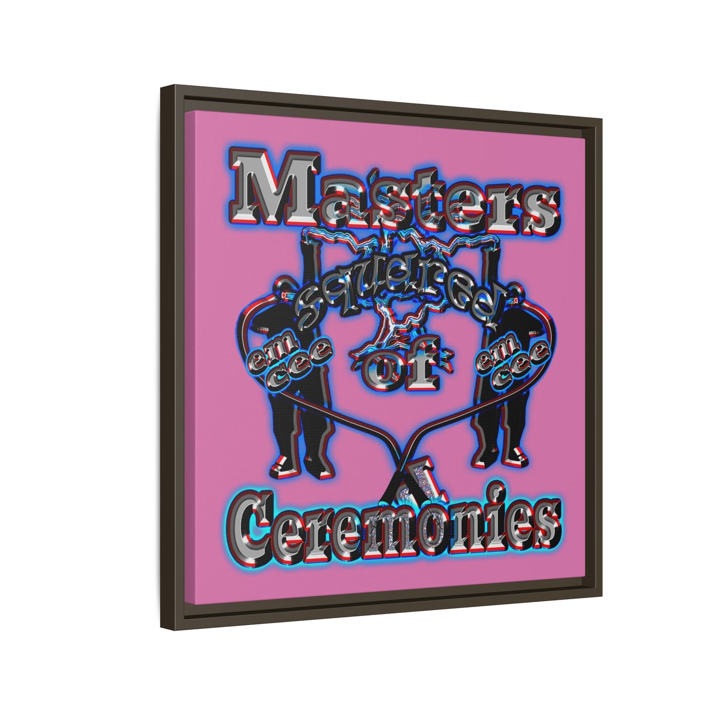 em cee squared - framed canvas art (light pink)