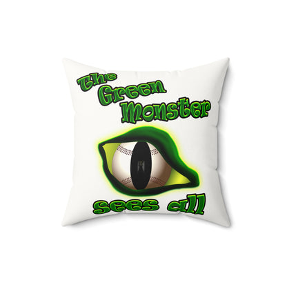 green monster - Faux Suede Square Pillow - (white)