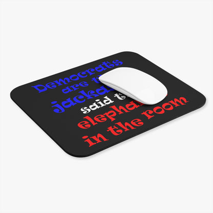donkeys and elephants - Mouse Pad (Rectangle) (black)