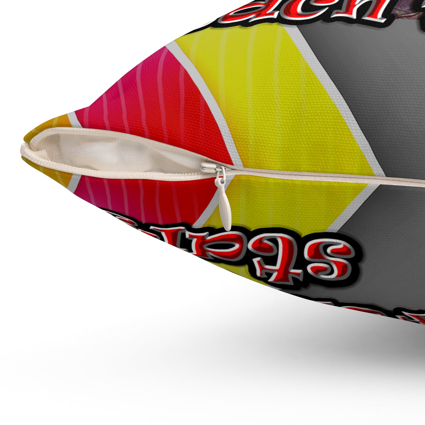 defy conquer reach - Spun Polyester Square Pillow - (rainbow split)