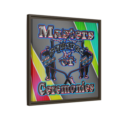 em cee squared - framed canvas art (rainbow split)