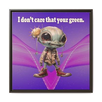 I don't care that your green - framed canvas art (purple-pink wave)