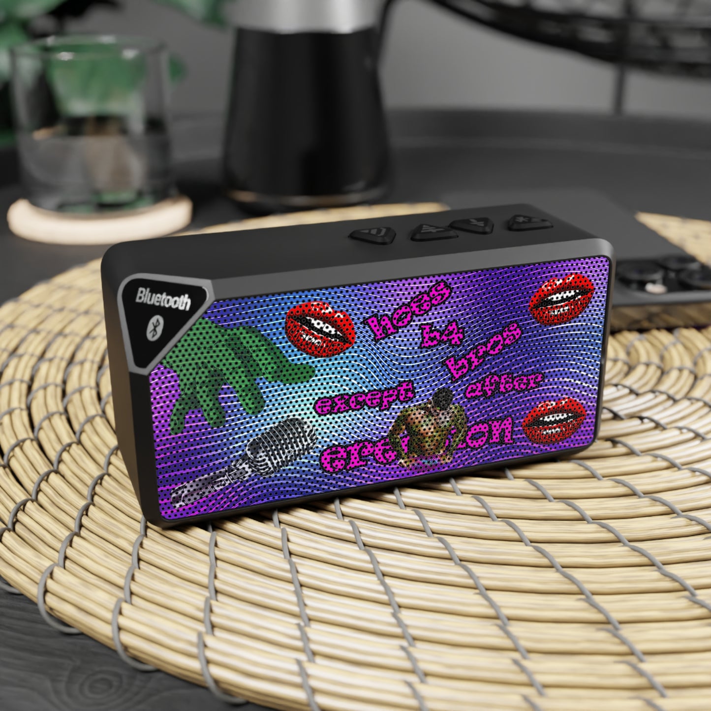 hoes b4 bros - Jabba Bluetooth Speaker (purple wave)
