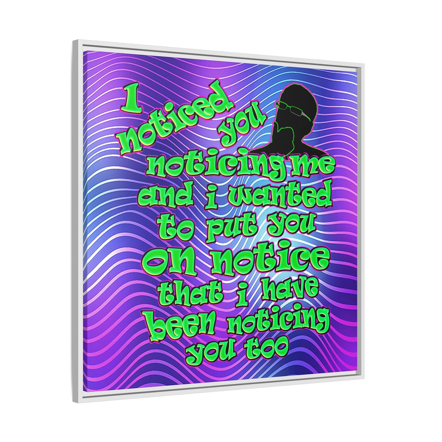 noticed you noticing - framed canvas art (purple wave)
