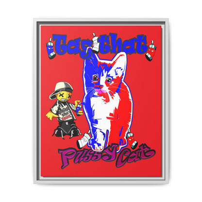tag that - framed canvas art (red)