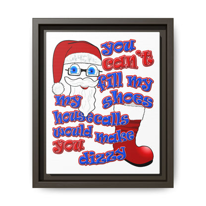 santa's shoes - framed canvas art (white)