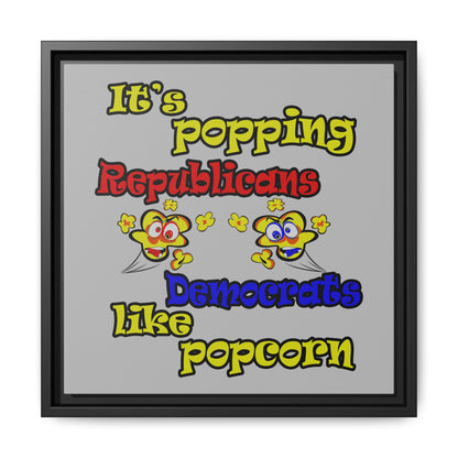 popping like popcorn - framed canvas art (light grey)