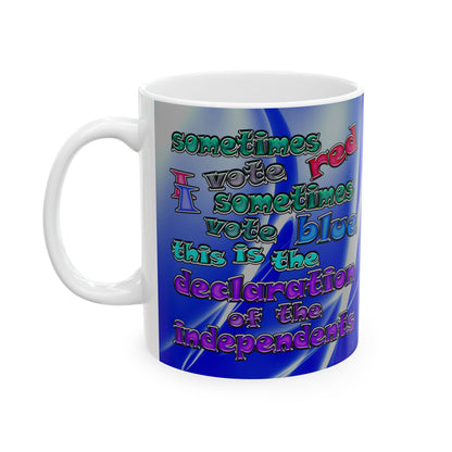 declaration of the independents - White Mug (blue-white wave)