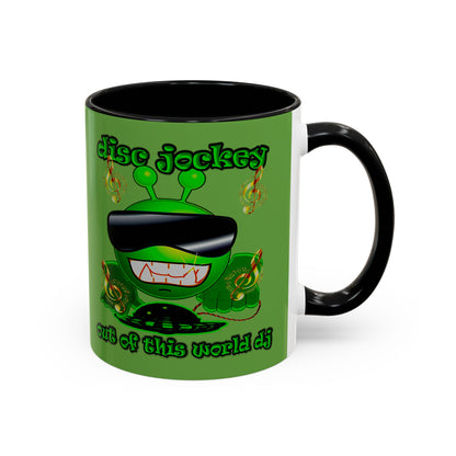 disc jockey - Accent Mug (green)