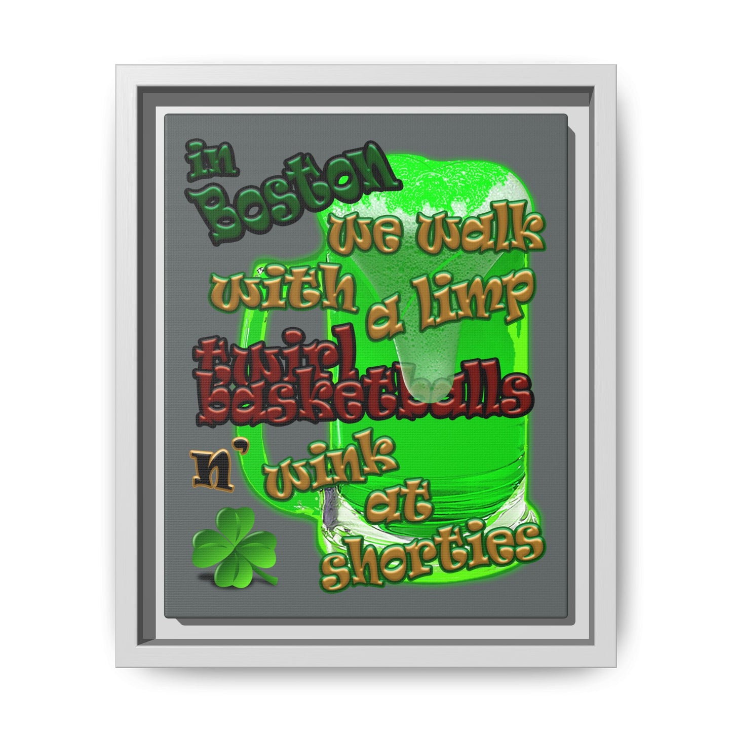 celtics logo - framed canvas art (dark grey)
