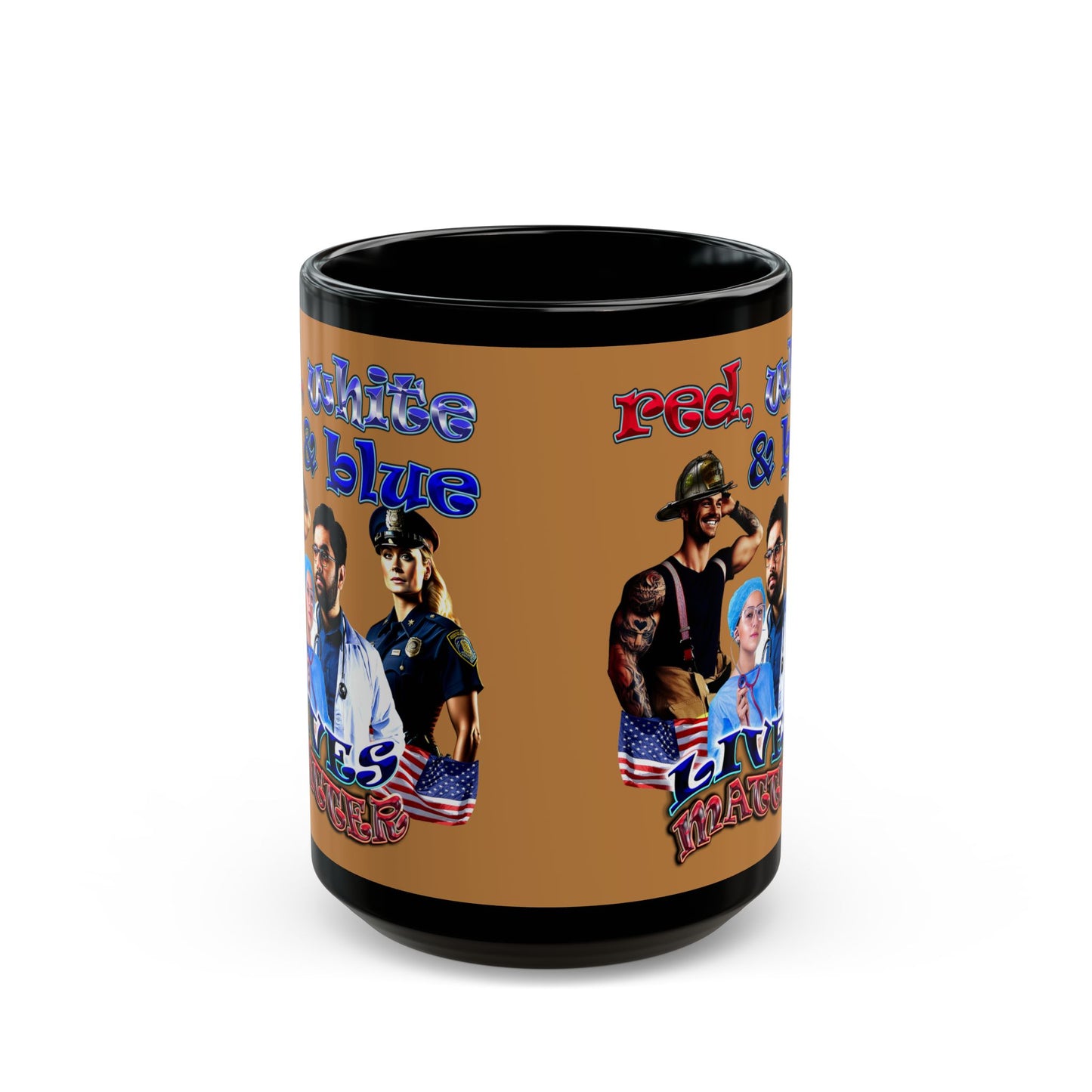 rw&b lives matter - Black Mug (light brown)