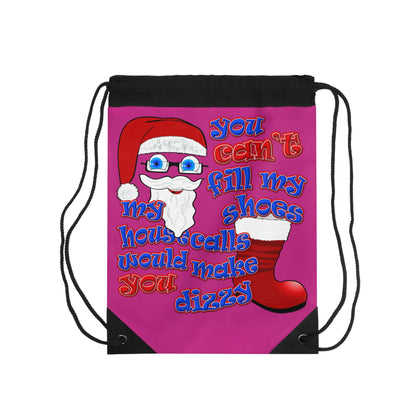santa's shoes - Drawstring Bag (pink)
