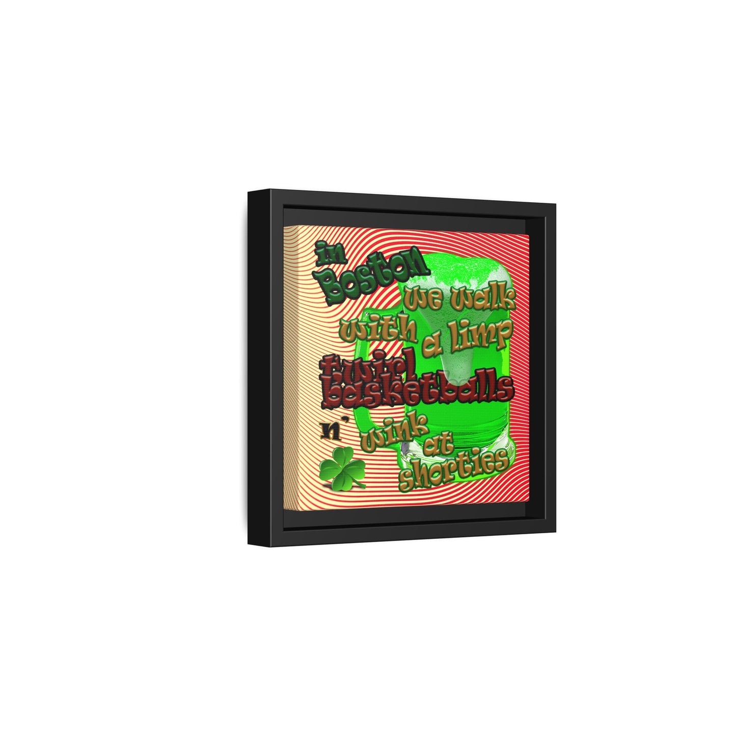celtics logo - framed canvas art (yellow-orange wave)