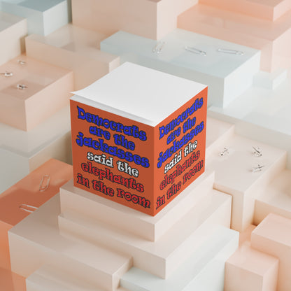 donkeys and elephants - note cube (orange)