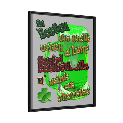 celtics logo - framed canvas art (light grey)