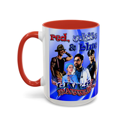 rw&b lives matter - Accent Mug (blue-white wave)