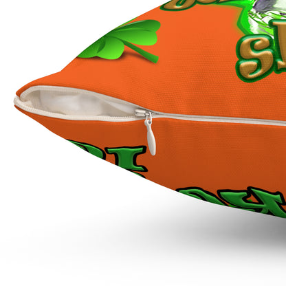 celtics logo - Spun Polyester Square Pillow - (orange)
