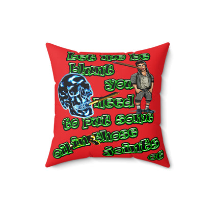 og - Faux Suede Square Pillow - (red)