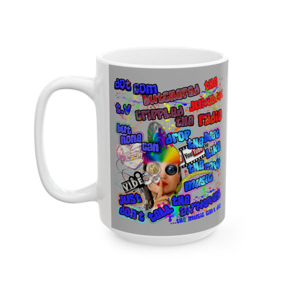 drop the beat - White Mug (light grey)