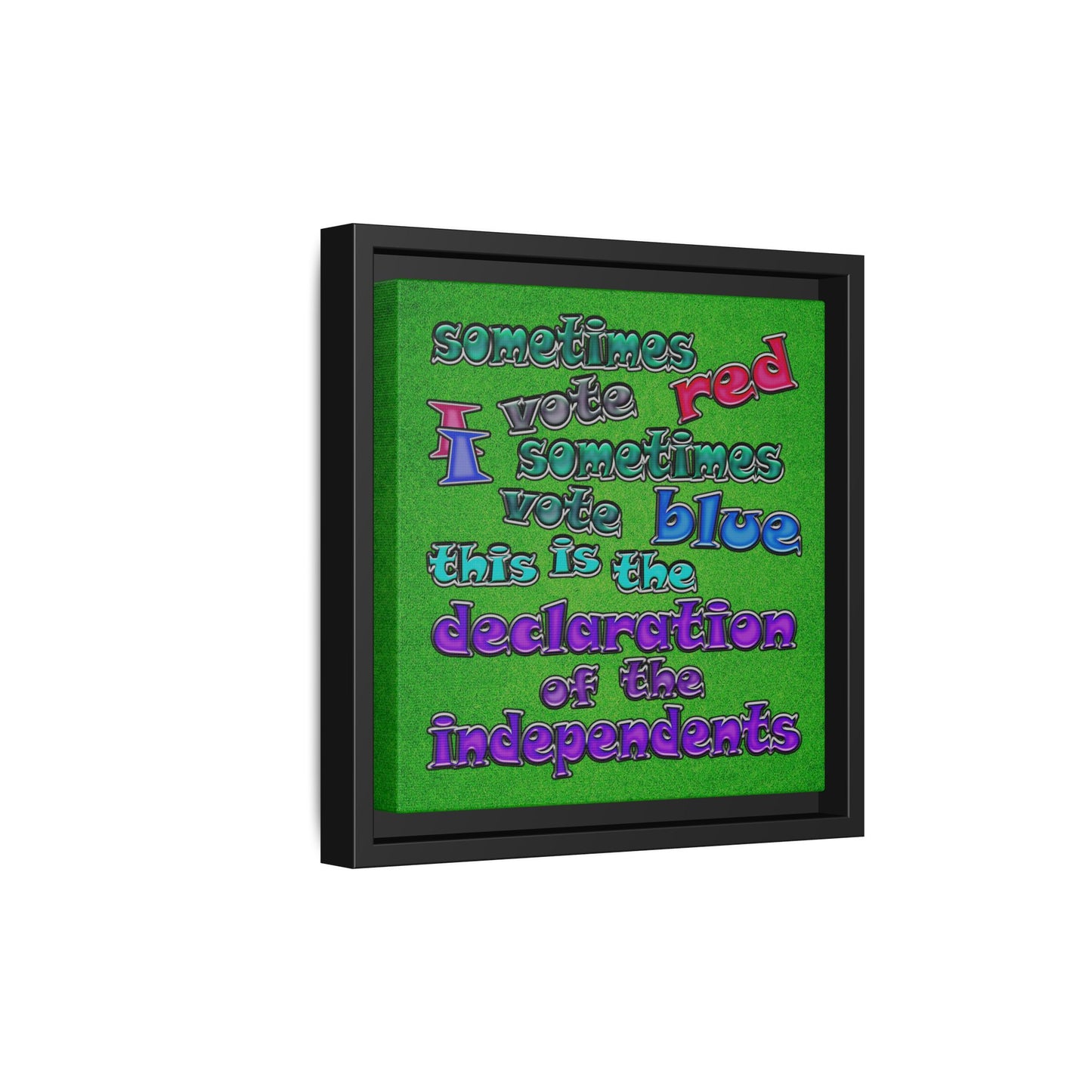 declaration of the independents - framed canvas art (green turf)