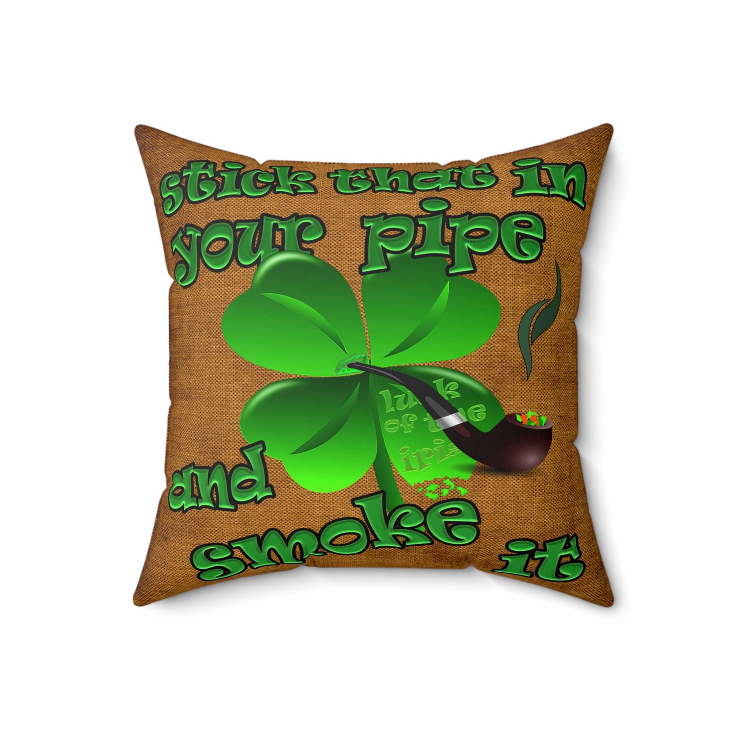 celtics logo - Spun Polyester Square Pillow - (dichromatic brown papyrus)