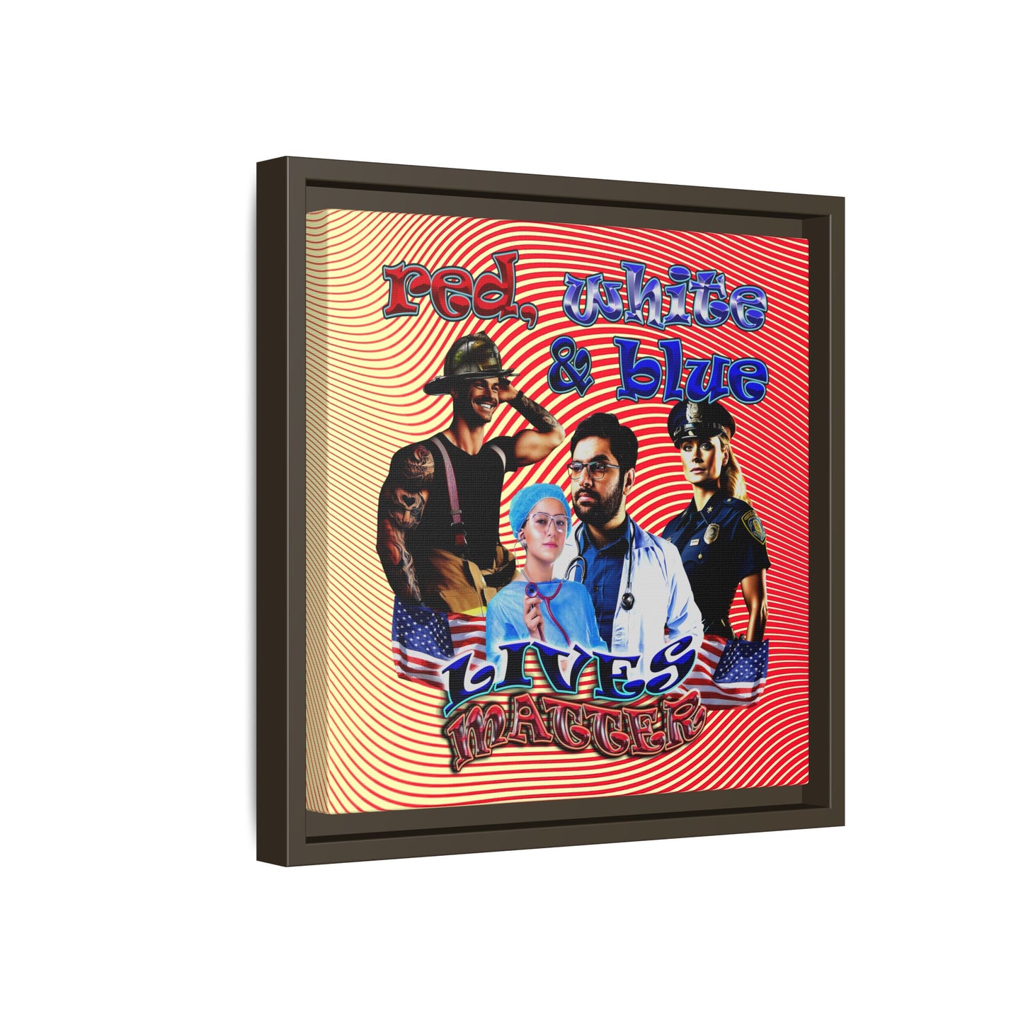 rw&b lives matter - framed canvas art (yellow-orange wave)